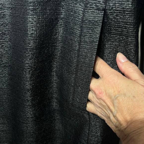 Eileen Fisher Jacket Tank Set Gray Silver Silk Evening Office Holiday 2 Pc XL - Picture 3 of 10